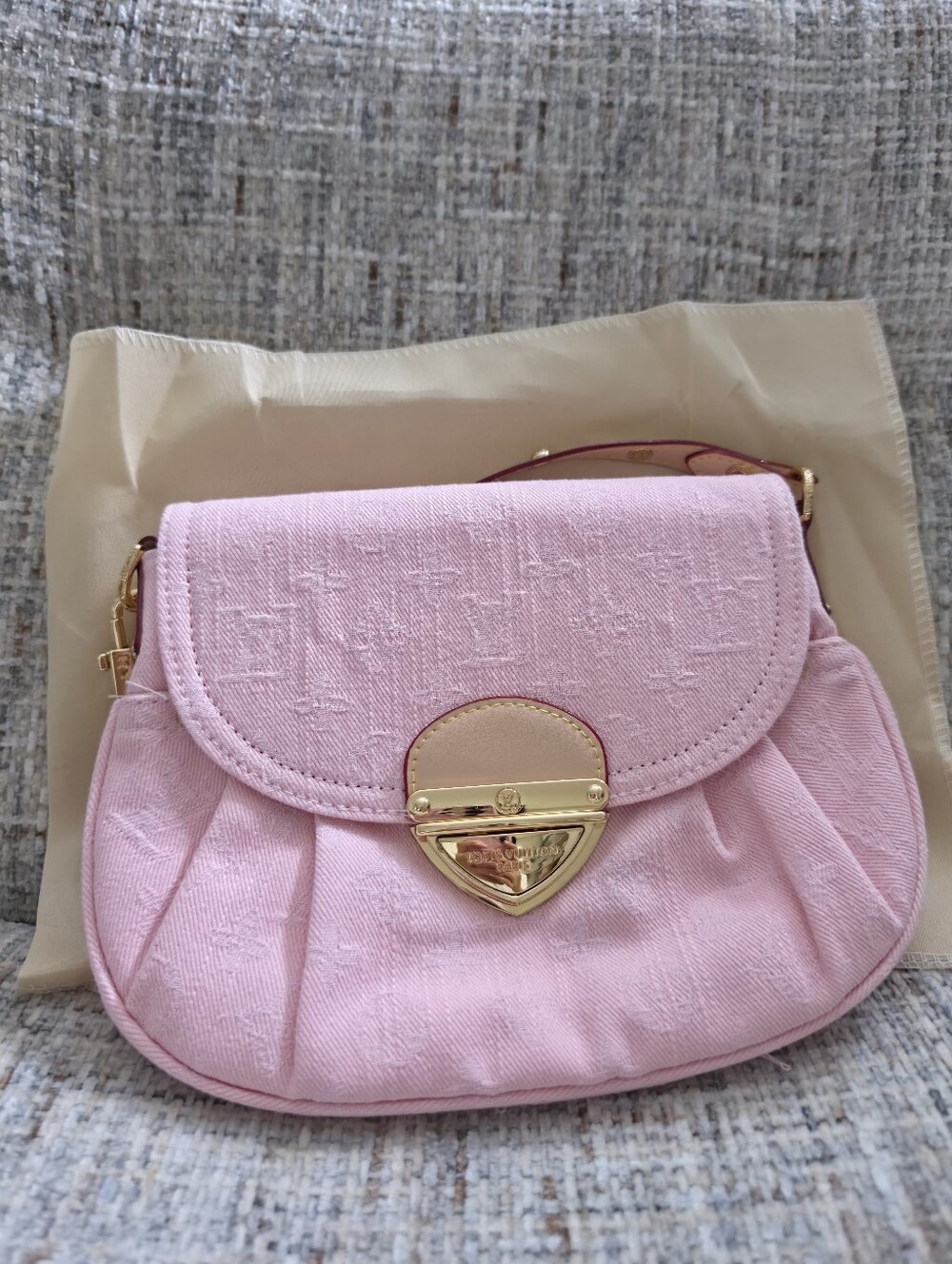 Pink Women's Shoulder Bag with Gold Hardware